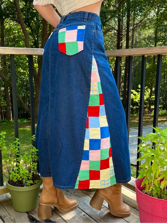 Liz Claiborne Dresses & Skirts - Liz Claiborne Reworked Denim Patchwork Maxi Skirt